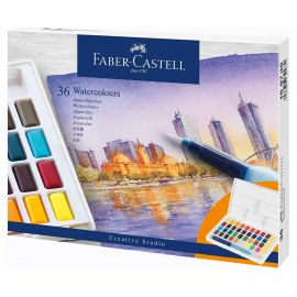 Faber-Castell - Akvarelfarver, 36 brikker i kasse 169736