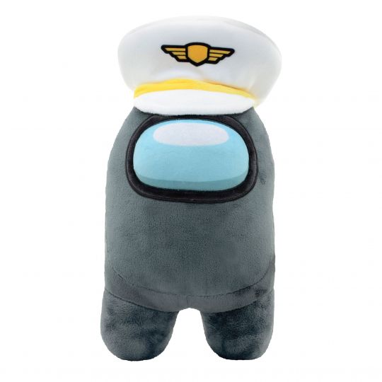 Among Us - Bamse m. Tilbehør - Sort Captain Hat 30 cm