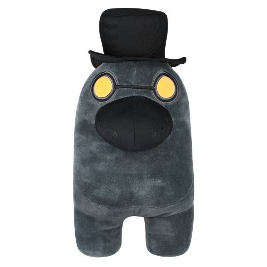 Among Us - Bamse m. Tilbehør - Sort tophat & maske 30 cm