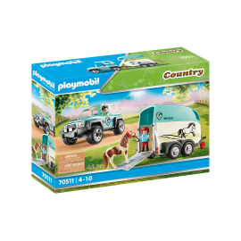 Playmobil - Bil med pony trailer 70511