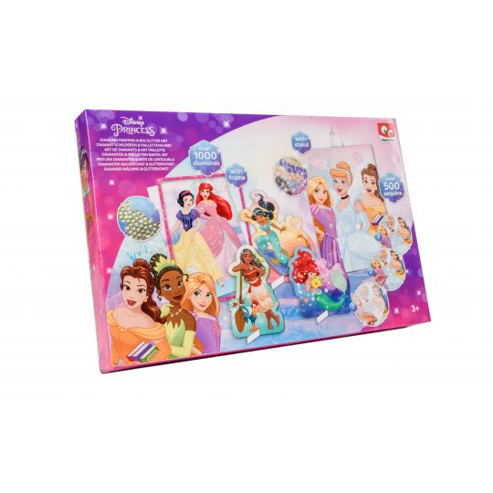 Disney Princess - Gavesæt 2-i-1 Pailletter & Diamantmaleri