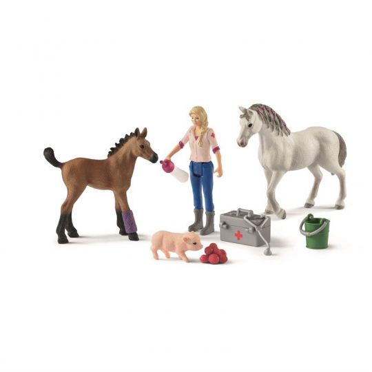 Schleich - LÆgebesØg hos hoppe og fØl42486