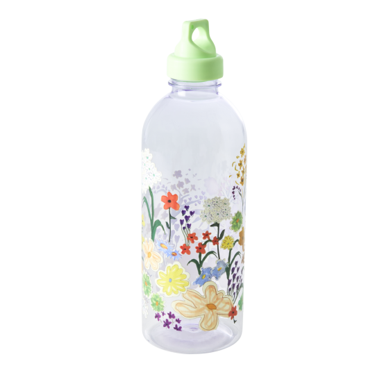 Rice - Plastic Drinking Bottle - Painted Flower Print