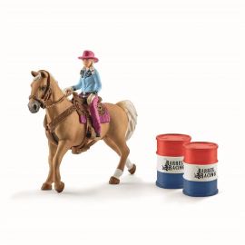 Schleich - Barrel racing med cowgirl 41417