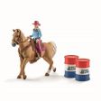 Schleich - Barrel racing med cowgirl 41417