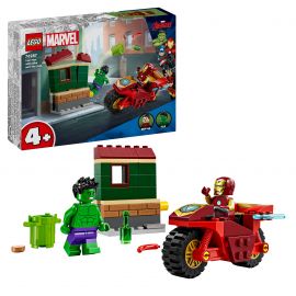 LEGO - Super Heroes - Iron Man med motorcykel og Hulk 76287