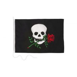 Humørflag Pirat med Rose