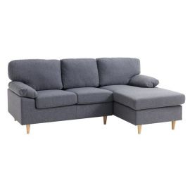 SOFA GEDVED M/CHAISELONG M.GRÅ