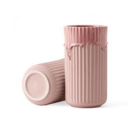 Lyngby Vase m/løbeglasur H20 rosa