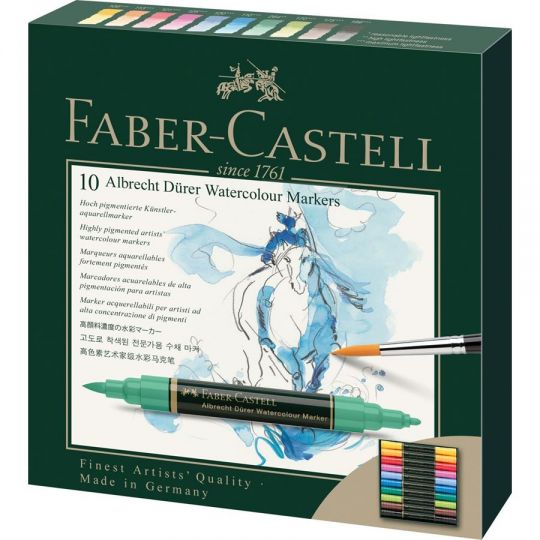 Faber-Castell - Albrecht Dürer Watercolour Marker, æske med 10 stk