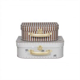 OYOY Mini - Set of 2 - Mini Suitcase - Elephant & Stripe M107396