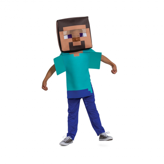 Disguise - Fleksibel Minecraft Kostume - Steve 116 cm