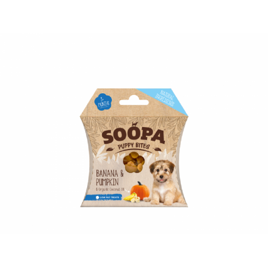 SOOPA - BLAND 4 for 119 -Puppy Bites Banana & Pumpkin 50g