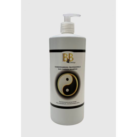 B&B - Hundefrisørens professionelle Duo Carbon shampoo 1000 ml med pumpe