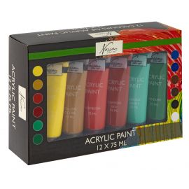 School Acrylic Paint Glossy, glossy, primary colours, 6x500 ml/ 1 pack