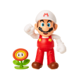 Super Mario - Fire Mario + Fire Flower - 10 cm figur - Æskesæt Eksklusivt + tilbehør