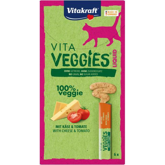 Vitakraft - Vita Veggies® Liquid snack med ost og tomat, 6 x 15g til kat