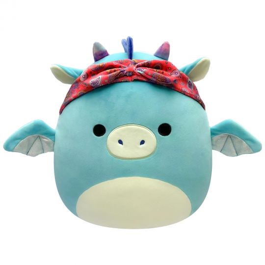 Squishmallows - 19 cm Plush P17 - Tatiana the Teal Dragon w Bandana