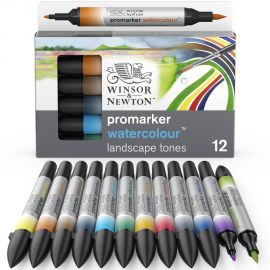 Winsor & Newton - Vandfarver markersæt 12 stk