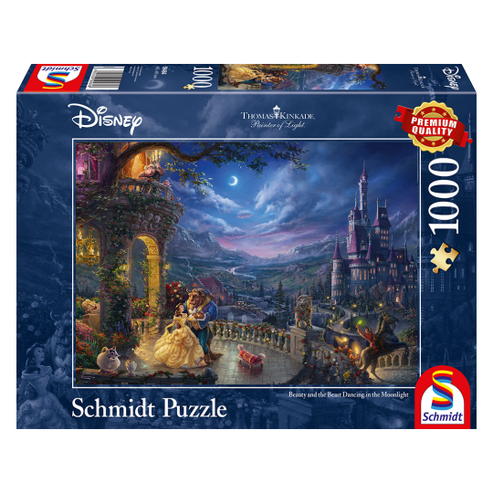 Schmidt - Thomas Kinkade Disney - Skønheden og Udyret Dans i måneskin 1000 brikker