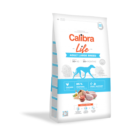 Calibra - Dog Life, Voksen, Stor Race, Kylling 12 kg