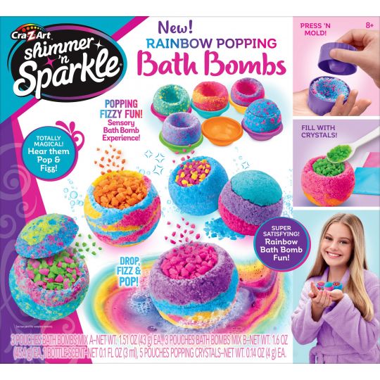 SHIMMER N SPARKLE RAINBOW POPPING BATH BOMBS