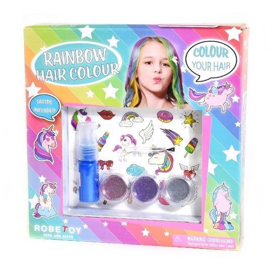 Robetoy - Hair Spray Set w. Glitter & Unicorn tattoo 32361