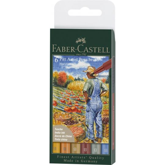 Faber-Castell - India ink Pitt Artist Pen B fall 6 pcs 167179