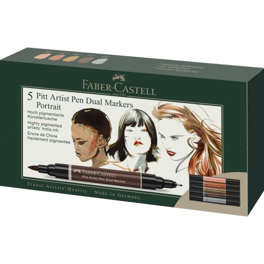 Faber-Castell - India ink PAP Dual Marker portrait 5 pcs 162009