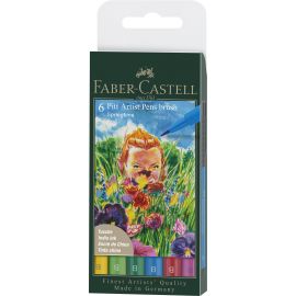 Faber-Castell - India ink Pitt Artist Pen B Spring 6 pcs 167177