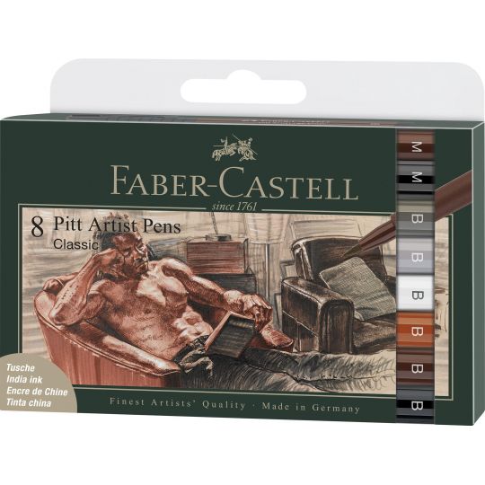 Faber-Castell - India ink Pitt Artist Pen Classical 8 pcs 167172