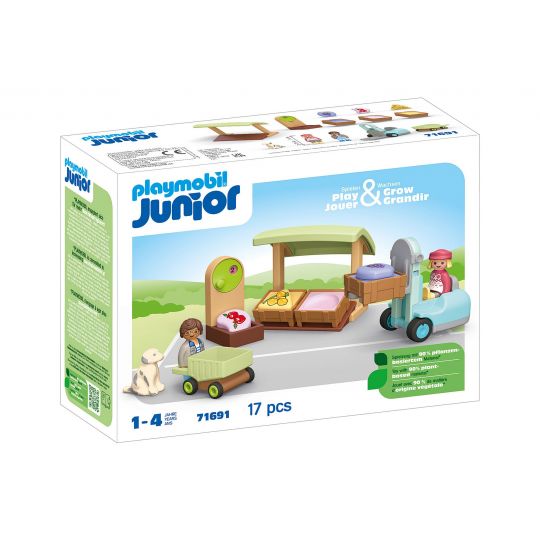 Playmobil - Junior Økologisk markedsbod og gaffeltruck71691