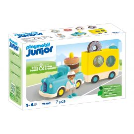 Playmobil - JUNIOR Skør Donut Truck med stable- og sorteringsfunktion 71702