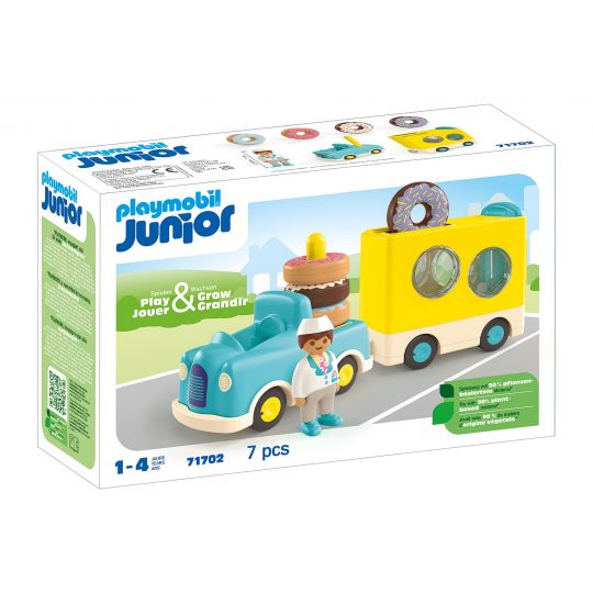 Playmobil - JUNIOR Skør Donut Truck med stable- og sorteringsfunktion 71702