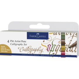 Faber-Castell - India ink Pitt Artist Pen C colours 4 pcs 167505