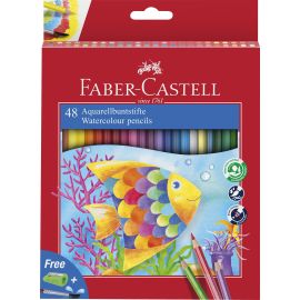 Faber-Castell - Watercolour pencil + brush box 48 pcs 114448