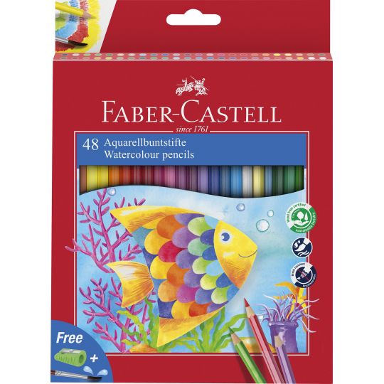 Faber-Castell - Watercolour pencil + brush box 48 pcs 114448