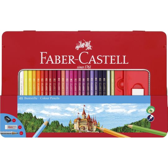 Faber-Castell - Colour pencils hexagonal tin 48 pcs 115888