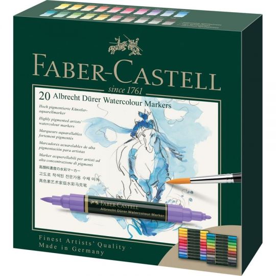 Faber-Castell - Albrecht Dürer Watercolour Marker, æske med 20 stk