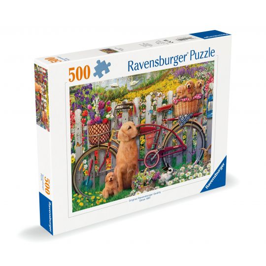 Ravensburger - Puslespil Cute Dogs In The Garden 500 brikker