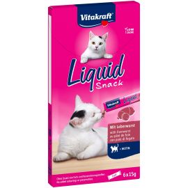 Vitakraft - Liquid Snack kattesnack med lever og Biotin 6x15g