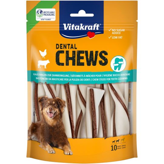 Vitakraft - Dental Chews tyggepinde med kyllingefyld S til hunde 150 g