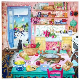 eeBoo - Puslespil 1000 brk - Pink kitchen