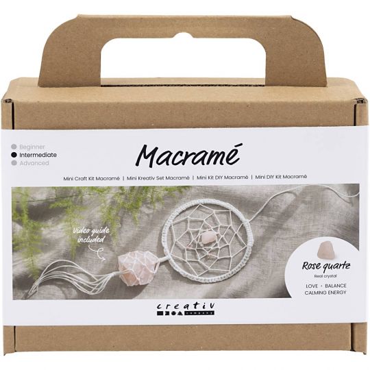 Mini DIY Kit - Macramé - Drømmefanger m/ Rosenkvarts Krystal