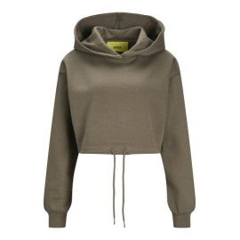 JXALLY LOOSE LONG SLEEVE CROP HOOD