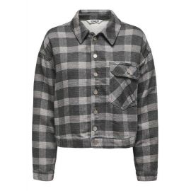 ONLKERSTIN LONG SLEEVE CHECK GREY DENIM JACKET MAE