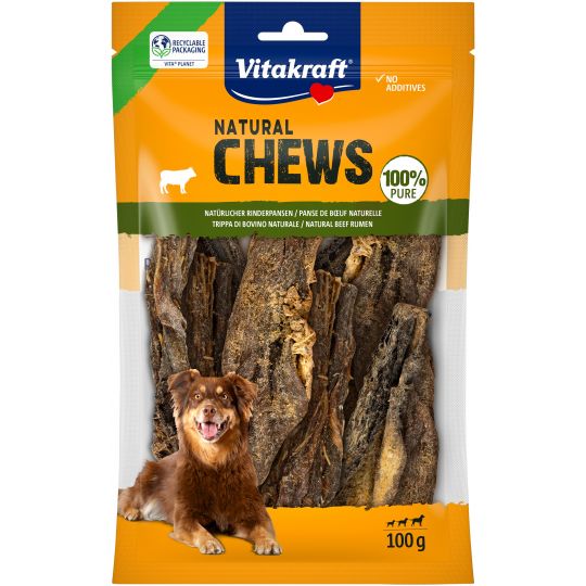 Vitakraft - NATURAL CHEWS Naturlig oksekallun tørret hundesnack 100 g