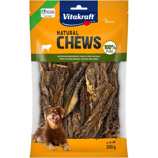 Vitakraft - NATURAL CHEWS Naturlig oksekallun tørret hundesnack 200 g