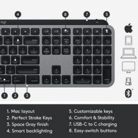 LOGITECH MX KEYS3 TASTATUR GRÅ