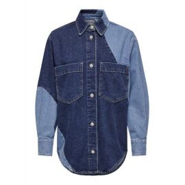 ONLCARRIE LONG SLEEVE TWO TONE DENIM SHIRT CRO